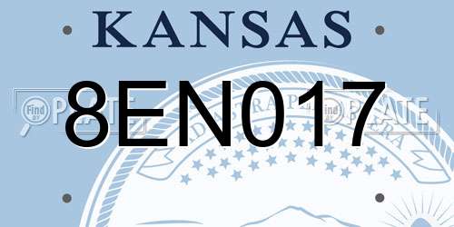 8EN017 Kansas License Plate