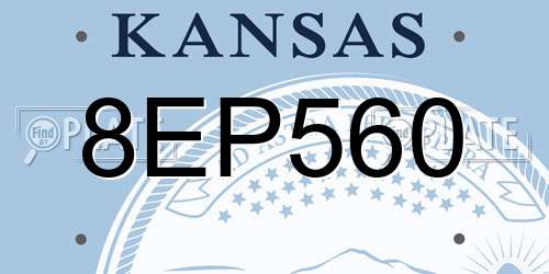 8EP560 Kansas License Plate