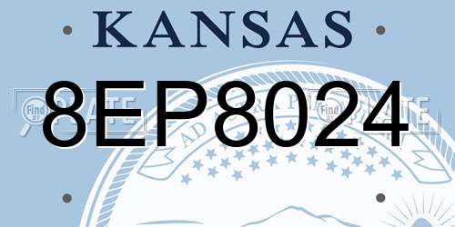 8EP8024 Kansas License Plate