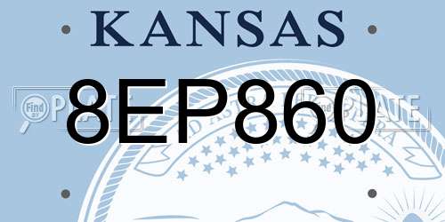 8EP860 Kansas License Plate