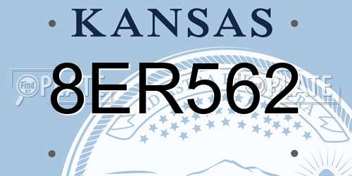 8ER562 Kansas License Plate
