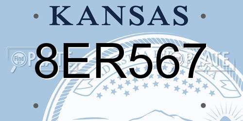 8ER567 Kansas License Plate