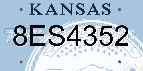 8ES4352 Kansas License Plate