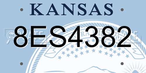 8ES4382 Kansas License Plate