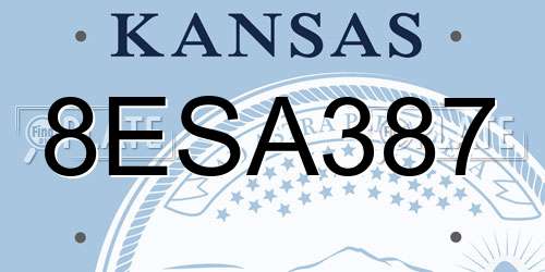 8ESA387 Kansas License Plate
