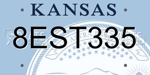 8EST335 Kansas License Plate