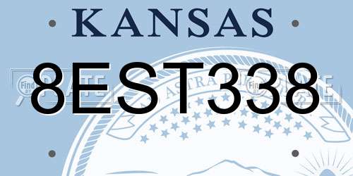 8EST338 Kansas License Plate