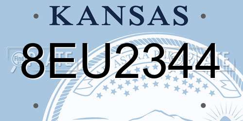 8EU2344 Kansas License Plate