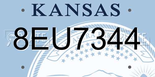8EU7344 Kansas License Plate