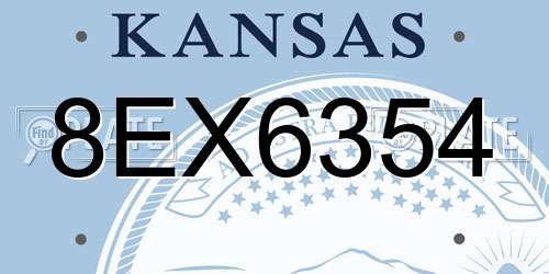 8EX6354 Kansas License Plate