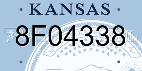 8F04338 Kansas License Plate