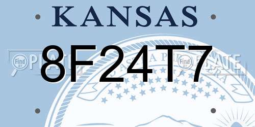 8F24T7 Kansas License Plate