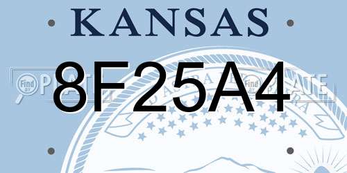 8F25A4 Kansas License Plate