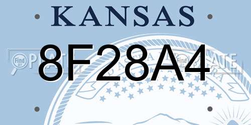 8F28A4 Kansas License Plate