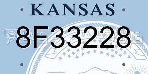 8F33228 Kansas License Plate