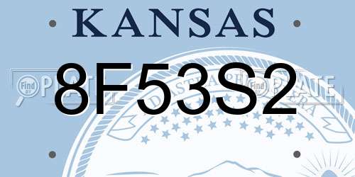 8F53S2 Kansas License Plate