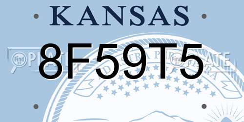 8F59T5 Kansas License Plate