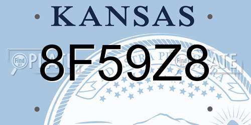 8F59Z8 Kansas License Plate