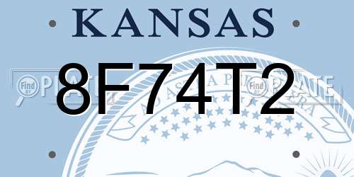8F74T2 Kansas License Plate