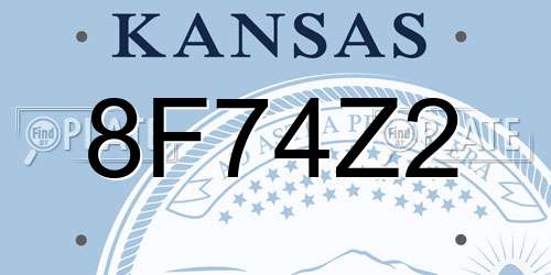 8F74Z2 Kansas License Plate