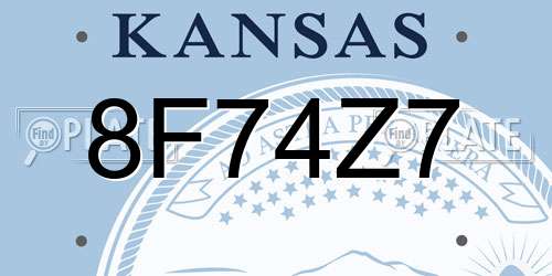 8F74Z7 Kansas License Plate