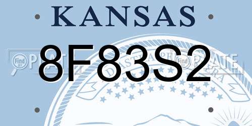 8F83S2 Kansas License Plate