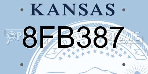 8FB387 Kansas License Plate