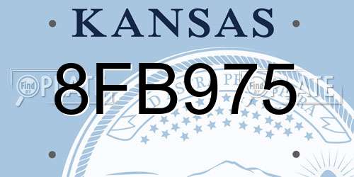 8FB975 Kansas License Plate