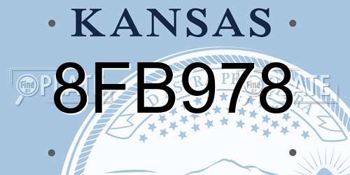 8FB978 Kansas License Plate