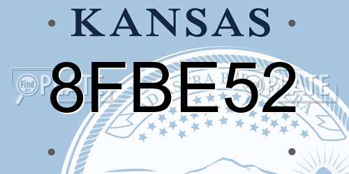 8FBE52 Kansas License Plate