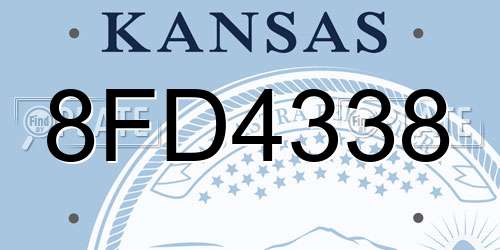 8FD4338 Kansas License Plate