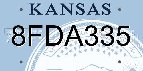 8FDA335 Kansas License Plate