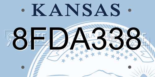 8FDA338 Kansas License Plate