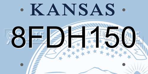 8FDH150 Kansas License Plate