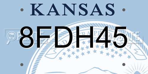 8FDH45 Kansas License Plate