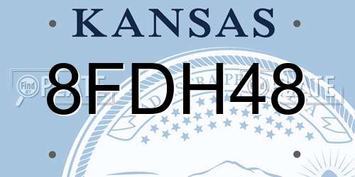 8FDH48 Kansas License Plate