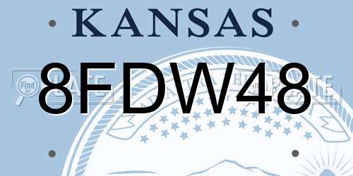 8FDW48 Kansas License Plate
