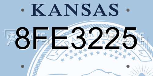 8FE3225 Kansas License Plate
