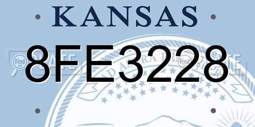 8FE3228 Kansas License Plate