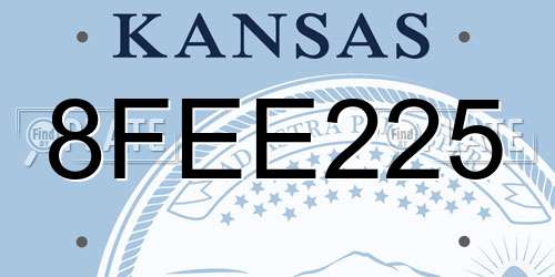8FEE225 Kansas License Plate