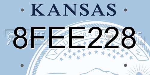 8FEE228 Kansas License Plate