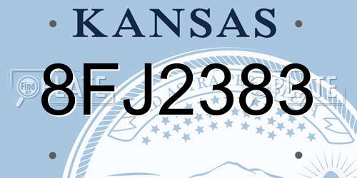 8FJ2383 Kansas License Plate