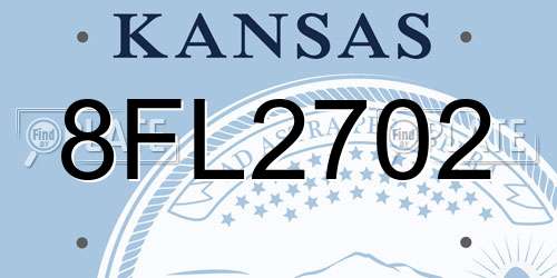8FL2702 Kansas License Plate
