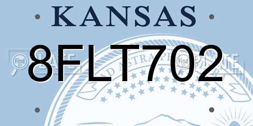 8FLT702 Kansas License Plate
