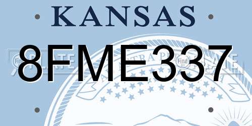 8FME337 Kansas License Plate