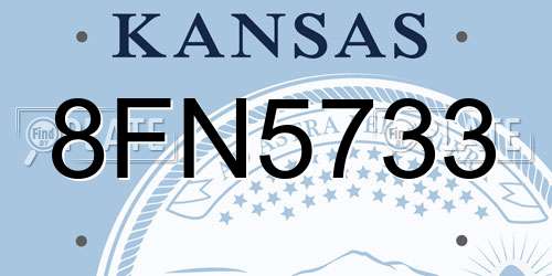 8FN5733 Kansas License Plate