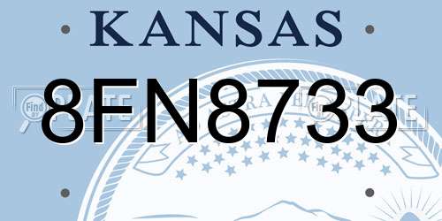 8FN8733 Kansas License Plate