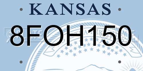 8FOH150 Kansas License Plate