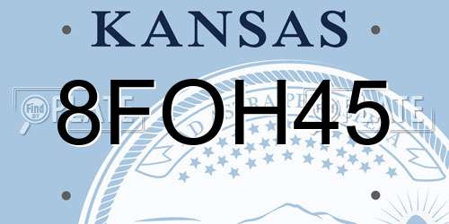 8FOH45 Kansas License Plate