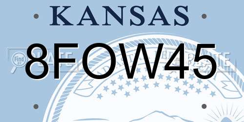 8FOW45 Kansas License Plate